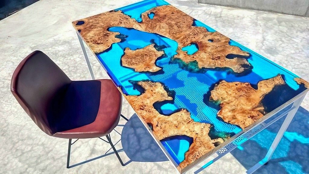 Customized Large Epoxy Table, Transparent Resin Look, Dining Table for 2, 4, 6, 8 Living Room Table Epoxy Coffee TableTop, Resin Bar Counter - resinhomefurniture