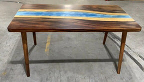 Customized Large Epoxy Table, Unique Blue Resin, Dining Table for 2, 4, 6, 8, Living Room Table Epoxy Coffee Table Top, Resin Bar Counter - resinhomefurniture