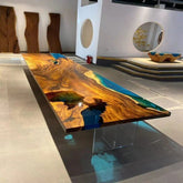 Customized Large Epoxy Table, Unique Green Resin, Dining Table for 2, 4, 6, 8, Living Room Table Epoxy Coffee Table Top, Resin Bar Counter - resinhomefurniture