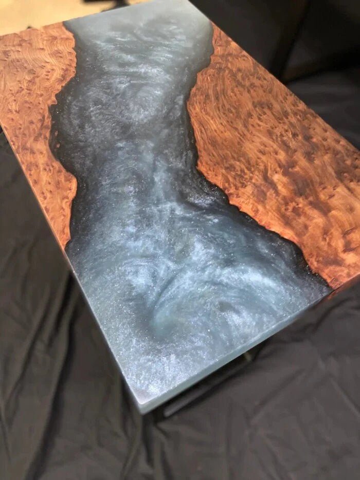 Customized Large Epoxy Table, Unique Grey Resin, Dining Table for 2, 4, 6, 8, Living Room Table Epoxy Coffee Table Top, Resin Bar Counter - resinhomefurniture