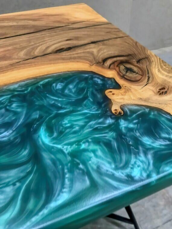 Customized Large Epoxy Table, Unique River Wave, Dining Table for 2, 4, 6, 8, Living Room Table Epoxy Coffee Table Top, Resin Bar Counter - resinhomefurniture