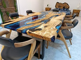 Customized Large Epoxy Table, Wooden Epoxy Sea Look, Dining Table for 2, 4, 6, 8 Living Room Table Epoxy Coffee Table Top, Resin Bar Counter - resinhomefurniture