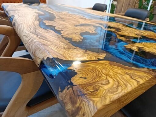 Customized Large Epoxy Table, Wooden Epoxy Sea Look, Dining Table for 2, 4, 6, 8 Living Room Table Epoxy Coffee Table Top, Resin Bar Counter - resinhomefurniture