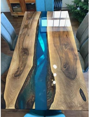 Customized Large Epoxy Table,Blue Resin River Look, Resin Dining Table for 2, 4, 6, 8, Epoxy Coffee Table, Living Room Table, Home décor - resinhomefurniture