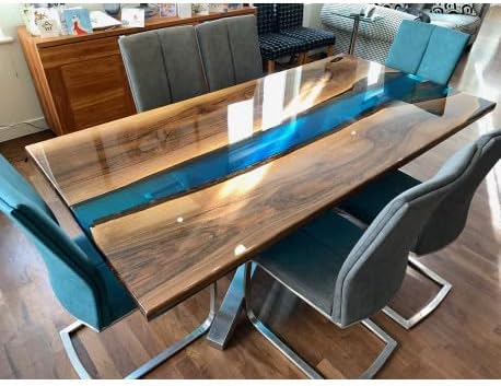 Customized Large Epoxy Table,Blue Resin River Look, Resin Dining Table for 2, 4, 6, 8, Epoxy Coffee Table, Living Room Table, Home décor - resinhomefurniture