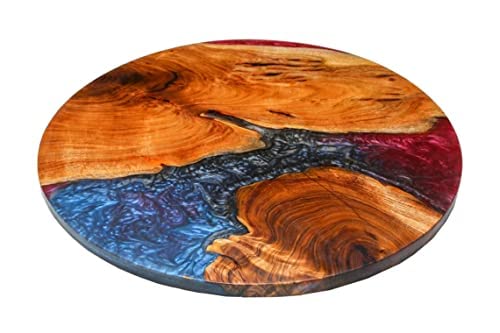 Customized Resin Epoxy Round Top Table, Solid Wood & Epoxy Resin, Epoxy River Round Top, Kitchen Top, Live Edge, Flexible Customized - resinhomefurniture