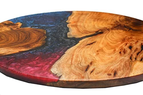 Customized Resin Epoxy Round Top Table, Solid Wood & Epoxy Resin, Epoxy River Round Top, Kitchen Top, Live Edge, Flexible Customized - resinhomefurniture