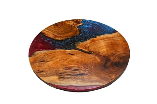 Customized Resin Epoxy Round Top Table, Solid Wood & Epoxy Resin, Epoxy River Round Top, Kitchen Top, Live Edge, Flexible Customized - resinhomefurniture