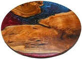 Customized Resin Epoxy Round Top Table, Solid Wood & Epoxy Resin, Epoxy River Round Top, Kitchen Top, Live Edge, Flexible Customized - resinhomefurniture