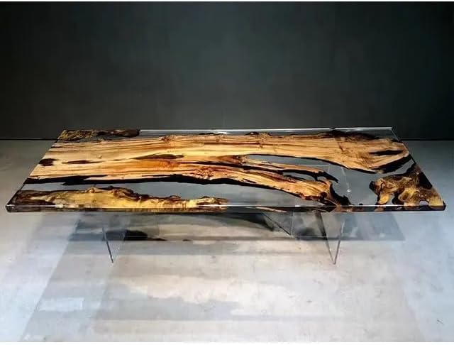 Customized Wood with Transparent Epoxy Table Epoxy Coastal Table Top Dining Table Coffee Table Side/End Table Living Room Table Home Décor Wall Art Wooden Table - resinhomefurniture