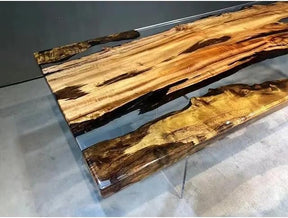 Customized Wood with Transparent Epoxy Table Epoxy Coastal Table Top Dining Table Coffee Table Side/End Table Living Room Table Home Décor Wall Art Wooden Table - resinhomefurniture