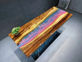 Epoxy Table Top Fully Customised Thick Resin River Table Indoor Outdoor Coffee Table Top Wooden Dining Table Top (16.5" Inches Tall, 36 x 20 Inches) - resinhomefurniture