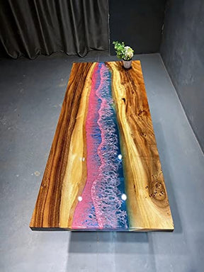 Epoxy Table Top Fully Customised Thick Resin River Table Indoor Outdoor Coffee Table Top Wooden Dining Table Top (Without Stand, 72 x 48 Inches) - resinhomefurniture