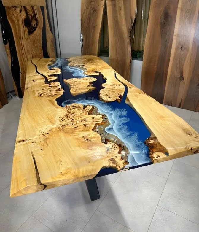 large - indoor - blue - island - ocean - look - epoxy - resin - dining - table - coffee - table - end - table - wooden - table - living - room - table - bar - counter - home - decor - patio - table - resinhomefurniture