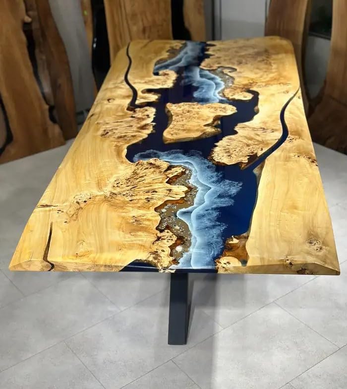 large - indoor - blue - island - ocean - look - epoxy - resin - dining - table - coffee - table - end - table - wooden - table - living - room - table - bar - counter - home - decor - patio - table - resinhomefurniture