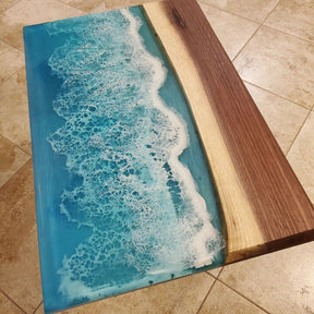 Personalized Large EPOXY Table, Resin Dining Table for 2, 4, 6, 8 Ocean Look Wood Epoxy Coffee Table Top, Living Room Table - resinhomefurniture