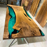 Personalized LARGE EPOXY TABLE, Resin Dining Table For 2 , 4 , 6, 8 River Dining Table Top, Wood Epoxy Coffee Table Top, Living Room Table - resinhomefurniture