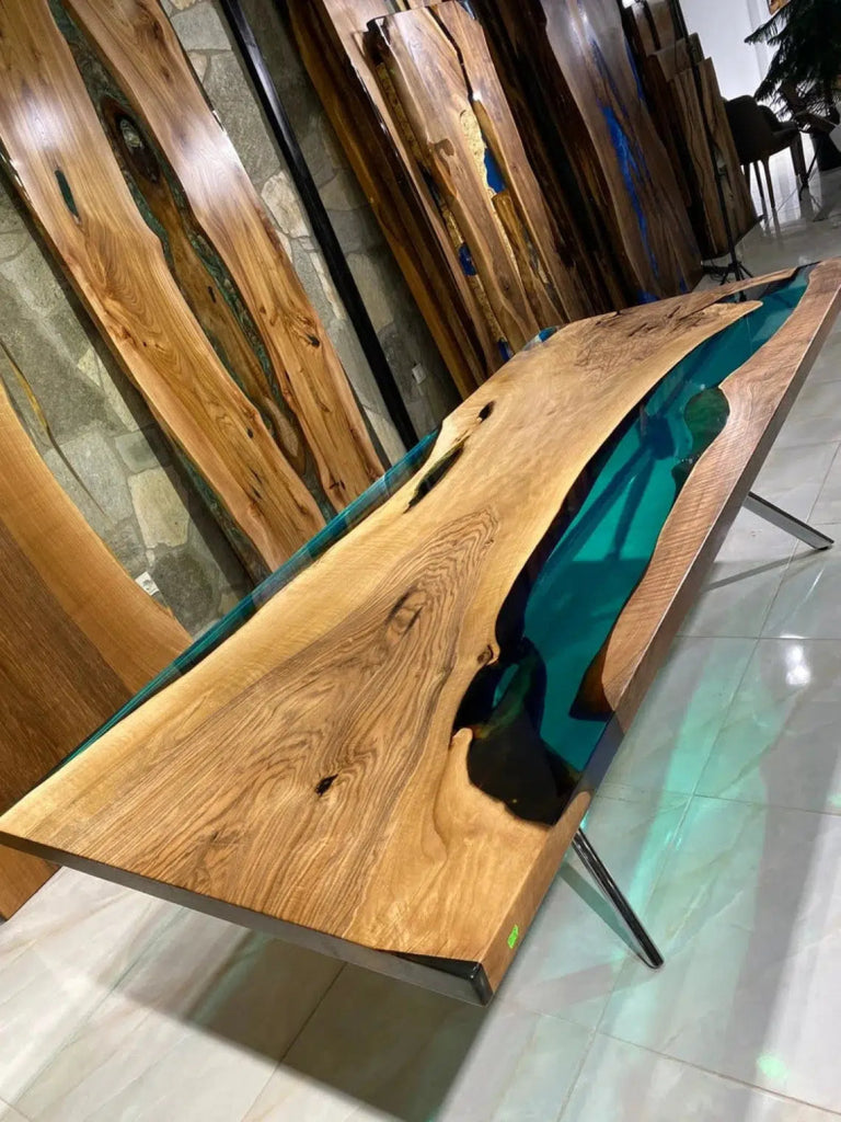 Personalized LARGE EPOXY TABLE, Resin Dining Table For 2 , 4 , 6, 8 River Dining Table Top, Wood Epoxy Coffee Table Top, Living Room Table - resinhomefurniture