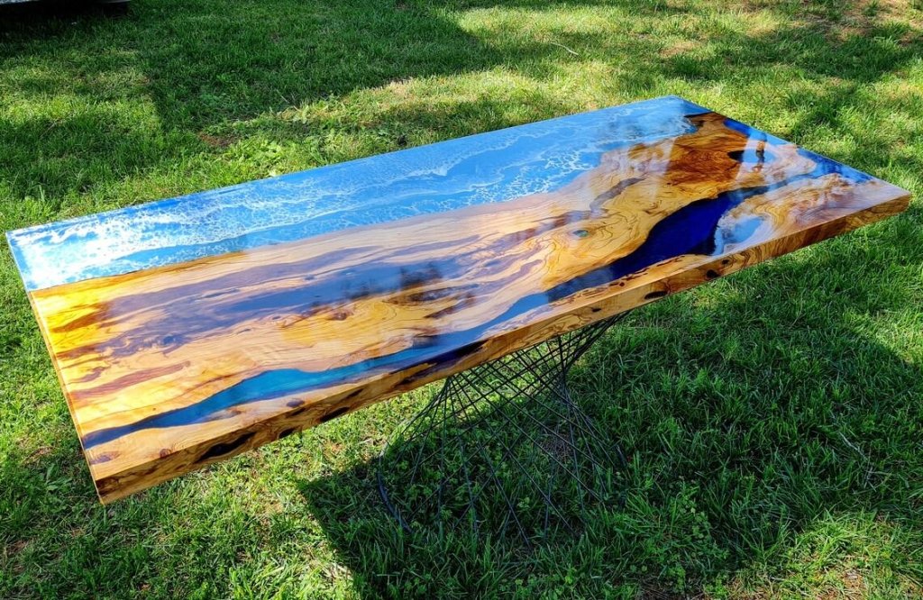 Personalized LARGE EPOXY TABLE, Resin Dining Table For 2 , 4 , 6, 8 River Dining Table Top, Wood Epoxy Coffee Table Top, Living Room Table - resinhomefurniture