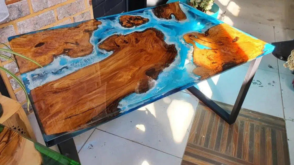 Personalized LARGE EPOXY TABLE, Resin Dining Table For 2 , 4 , 6, 8 River Dining Table Top, Wood Epoxy Coffee Table Top, Living Room Table - resinhomefurniture