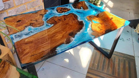 Personalized LARGE EPOXY TABLE, Resin Dining Table For 2 , 4 , 6, 8 River Dining Table Top, Wood Epoxy Coffee Table Top, Living Room Table - resinhomefurniture