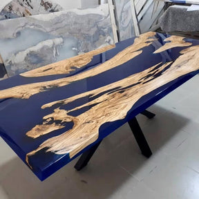 Personalized LARGE EPOXY TABLE, Resin Dining Table For 2 , 4 , 6, 8 River Dining Table Top, Wood Epoxy Coffee Table Top, Living Room Table - resinhomefurniture