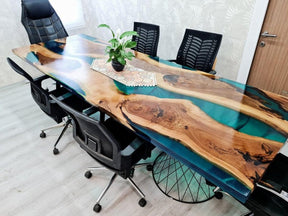 Personalized LARGE EPOXY TABLE, Resin Dining Table For 2 , 4 , 6, 8 River Dining Table Top, Wood Epoxy Coffee Table Top, Living Room Table - resinhomefurniture