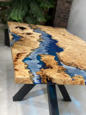 Personalized Large EPOXY Table, Resin Dining Table for 2, 4, 6, 8 River Dining Table Top, Wood Epoxy Coffee Table Top, Living Room Table - resinhomefurniture