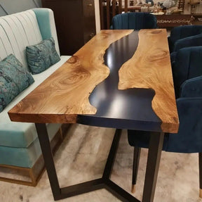 Personalized LARGE EPOXY TABLE, Resin Dining Table For 2 , 4 , 6, 8 River Dining Table Top, Wood Epoxy Coffee Table Top, Living Room Table - resinhomefurniture