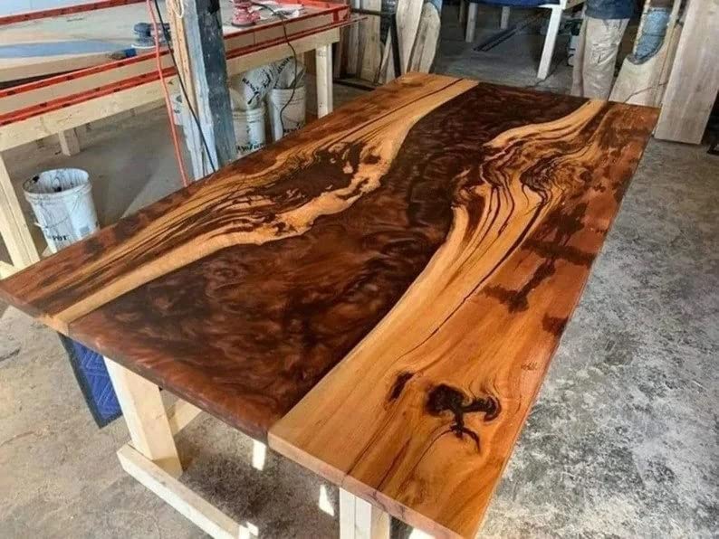 Personalized Large EPOXY Table, Resin Dining Table for 2, 4, 6, 8 River Dining Table Top, Wood Epoxy Coffee Table Top, Living Room Table - resinhomefurniture