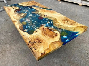 Personalized Large EPOXY Table, Resin Dining Table for 2, 4, 6, 8 River Dining Table Top, Wood Epoxy Coffee Table Top, Living Room Table - resinhomefurniture