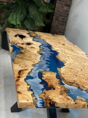 Personalized Large EPOXY Table, Resin Dining Table for 2, 4, 6, 8 River Dining Table Top, Wood Epoxy Coffee Table Top, Living Room Table - resinhomefurniture