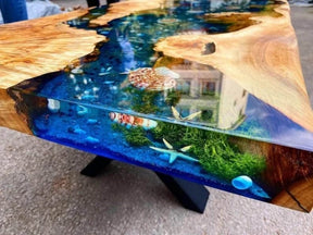 Personalized Large EPOXY Table, Resin Dining Table for 2, 4, 6, 8 River Dining Table Top, Wood Epoxy Coffee Table Top, Living Room Table - resinhomefurniture