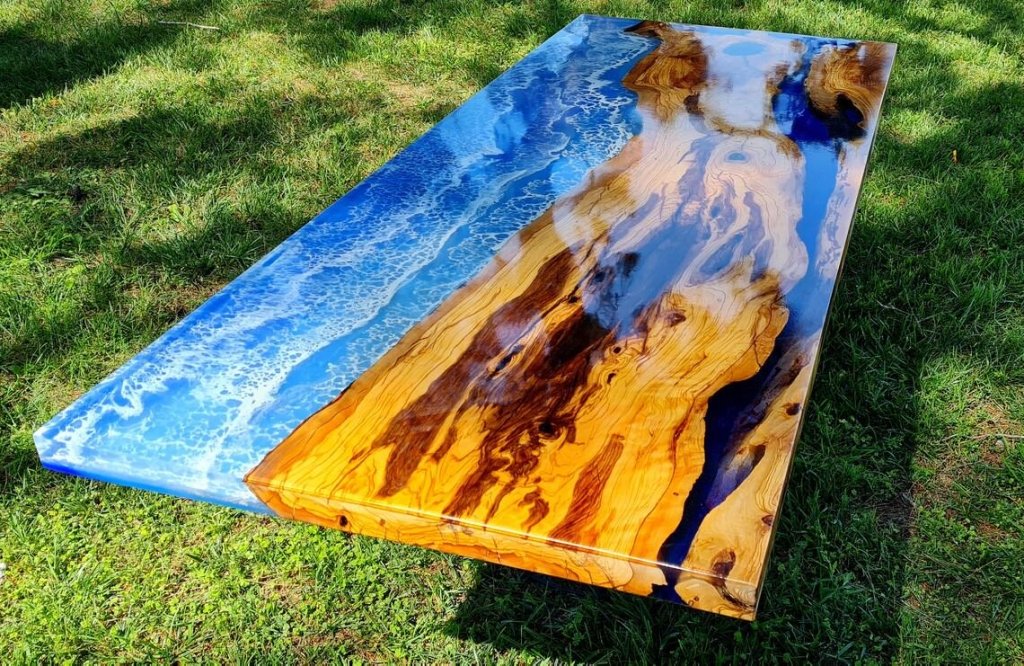 Personalized LARGE EPOXY TABLE, Resin Dining Table For 2 , 4 , 6, 8 River Dining Table Top, Wood Epoxy Coffee Table Top, Living Room Table - resinhomefurniture