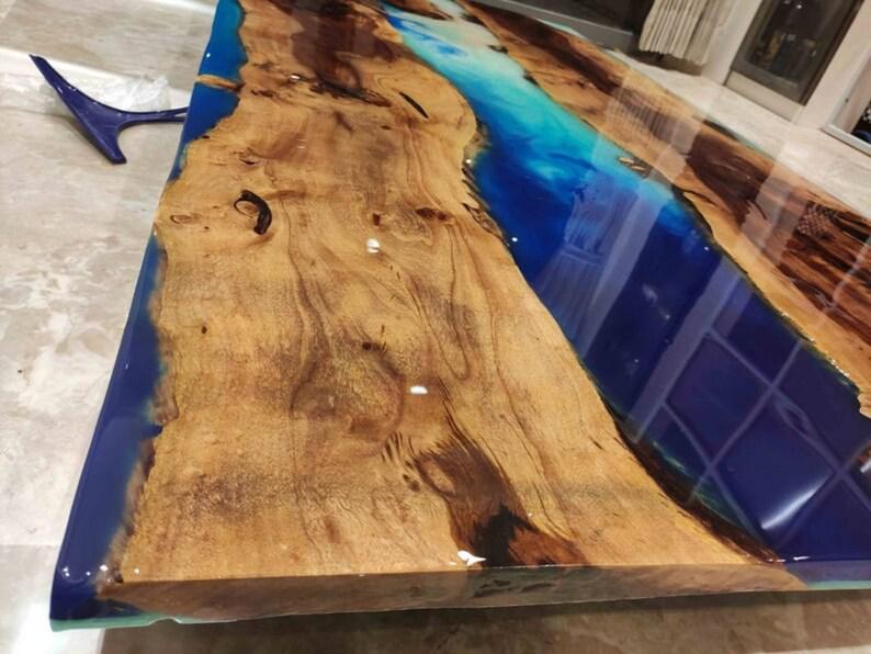 Personalized LARGE EPOXY TABLE, Resin Dining Table For 2 , 4 , 6, 8 River Dining Table Top, Wood Epoxy Coffee Table Top, Living Room Table - resinhomefurniture