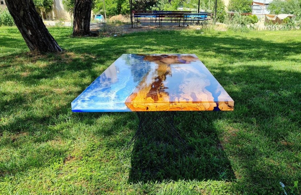 Personalized LARGE EPOXY TABLE, Resin Dining Table For 2 , 4 , 6, 8 River Dining Table Top, Wood Epoxy Coffee Table Top, Living Room Table - resinhomefurniture