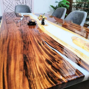 Personalized LARGE EPOXY TABLE, Resin Dining Table For 2 , 4 , 6, 8 River Dining Table Top, Wood Epoxy Coffee Table Top, Living Room Table - resinhomefurniture