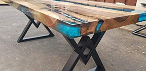 Personalized LARGE EPOXY TABLE, Resin Dining Table For 2 , 4 , 6, 8 River Dining Table Top, Wood Epoxy Coffee Table Top, Living Room Table Top - resinhomefurniture