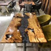 Personalized LARGE EPOXY TABLE, Resin Dining Table For 2 , 4 , 6, 8 River Dining Table Top, Wood Epoxy Coffee Table Top, Living Room Table Top - resinhomefurniture