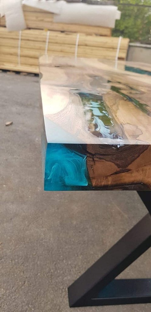 Personalized LARGE EPOXY TABLE, Resin Dining Table For 2 , 4 , 6, 8 River Dining Table Top, Wood Epoxy Coffee Table Top, Living Room Table Top - resinhomefurniture