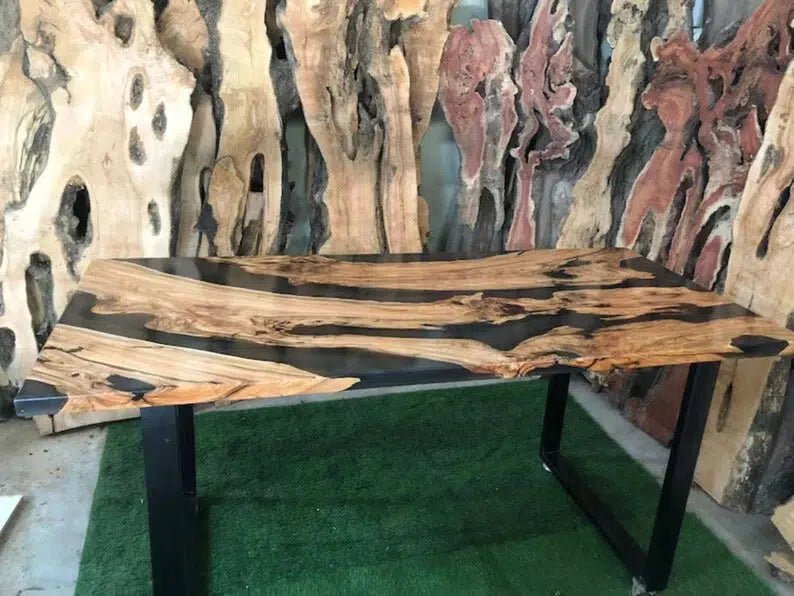 Personalized LARGE EPOXY TABLE, Resin Dining Table For 2 , 4 , 6, 8 River Dining Table Top, Wood Epoxy Coffee Table Top, Living Room Table Top - resinhomefurniture