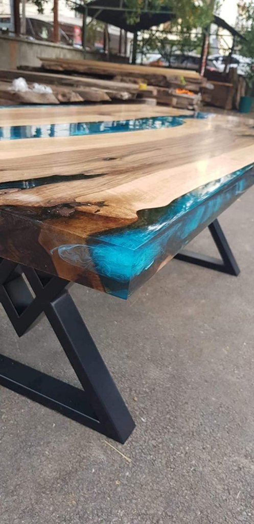 Personalized LARGE EPOXY TABLE, Resin Dining Table For 2 , 4 , 6, 8 River Dining Table Top, Wood Epoxy Coffee Table Top, Living Room Table Top - resinhomefurniture