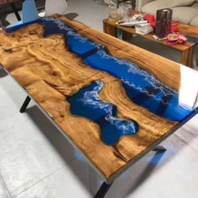 Personalized LARGE EPOXY TABLE, Resin Dining Table For 2 , 4 , 6, 8 River Dining Table Top, Wood Epoxy Coffee Table Top, Living Room Table Top - resinhomefurniture