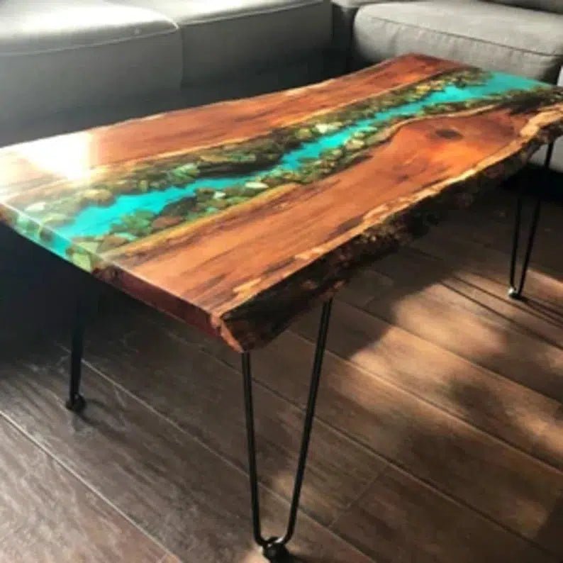 Personalized LARGE EPOXY TABLE, Resin Dining Table For 2 , 4 , 6, 8 River Dining Table Top, Wood Epoxy Coffee Table Top, Living Room Table Top - resinhomefurniture