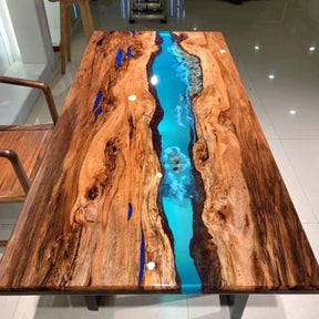 Personalized Large EPOXY Table, Resin Dining Table for 2, 4, 6, 8 River Dining Table, Wood Epoxy Coffee Table Top, Living Room Table - resinhomefurniture