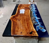 Personalized Large EPOXY Table, Resin Dining Table for 2, 4, 6, 8 River, Wood Epoxy Coffee Table Top, Living Room Table - resinhomefurniture