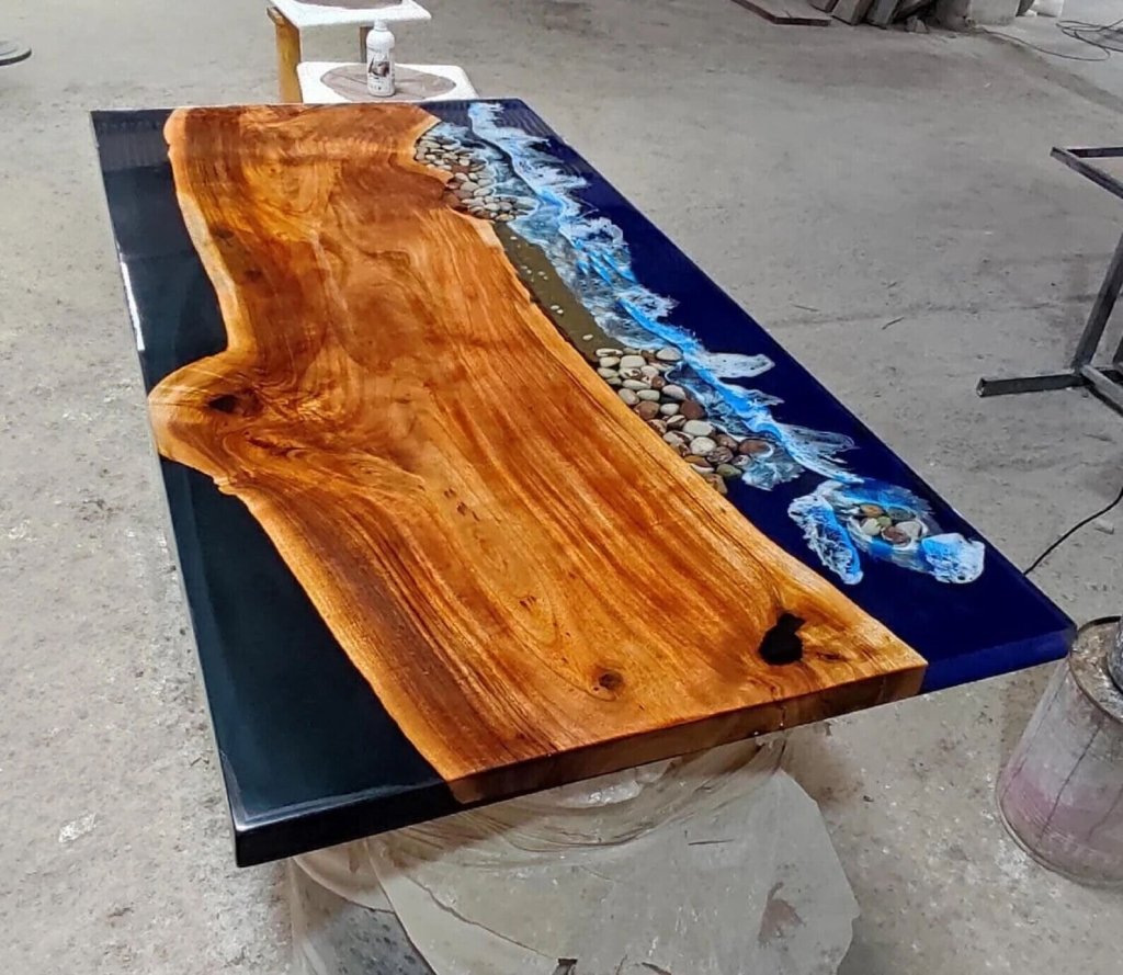 Personalized Large EPOXY Table, Resin Dining Table for 2, 4, 6, 8 River, Wood Epoxy Coffee Table Top, Living Room Table - resinhomefurniture