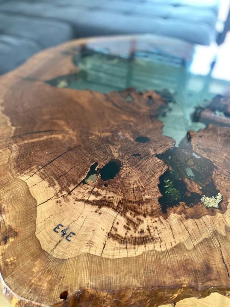 Personalized Natural Wood Epoxy Resin Round Coffee Table Living Room Table Side Table Kitchen Table Centre Table End/Side Table Patio Table Home Decor Wooden Table - resinhomefurniture