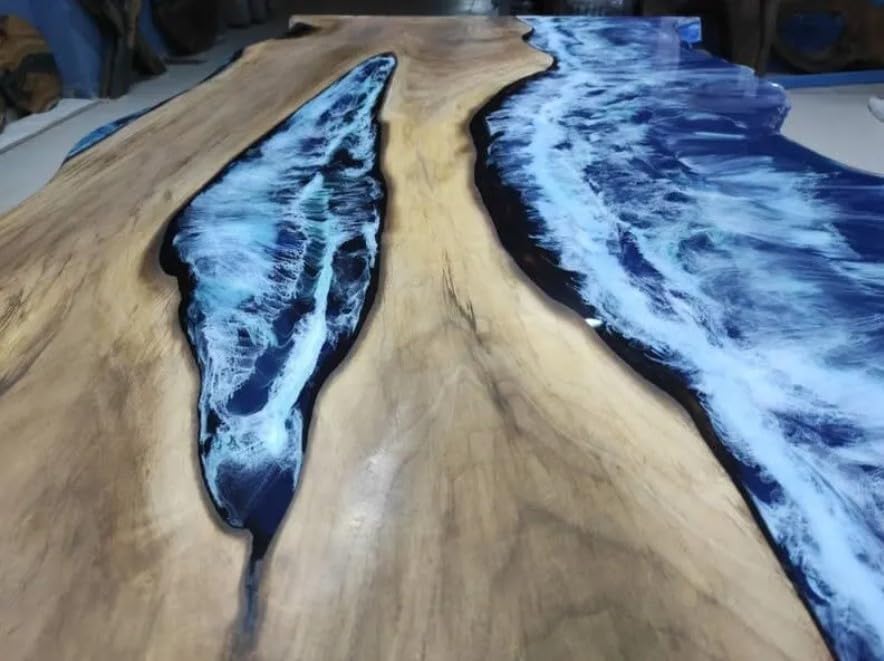 Personalized Ocean Sea River Epoxy Resin Dining Table Living Room Table Resin Table for 2, 4, 6, 8 Living Room Table Console Table Bar Counter Home Décor - resinhomefurniture