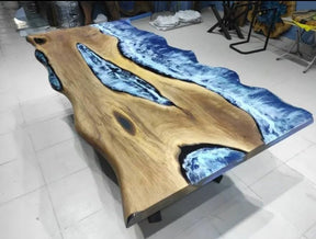 Personalized Ocean Sea River Epoxy Resin Dining Table Living Room Table Resin Table for 2, 4, 6, 8 Living Room Table Console Table Bar Counter Home Décor - resinhomefurniture